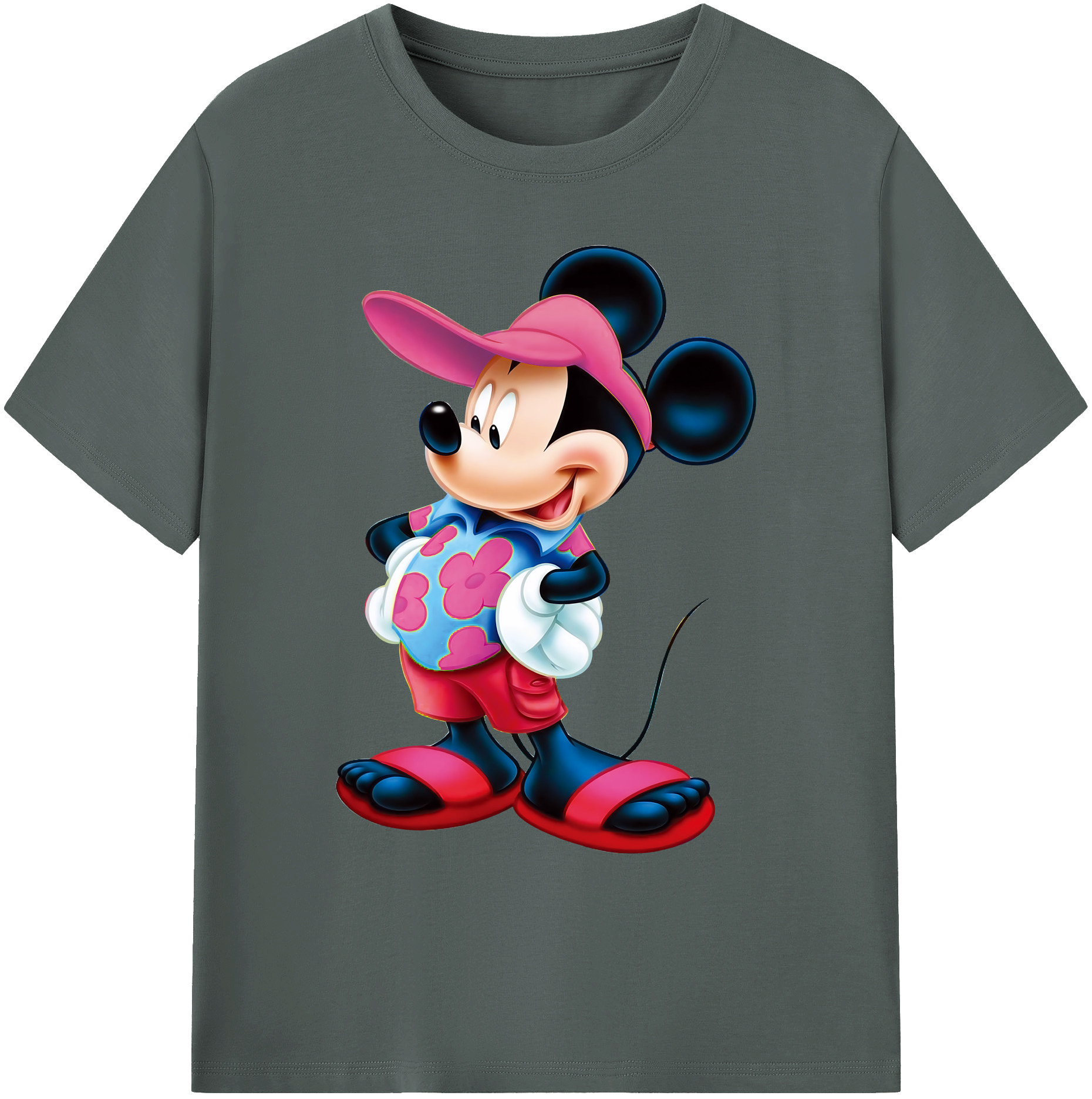 ミッキーマウス Mickey Mouse 綿100％ メンズ半袖Tシャツ｜肌触りやわらか＆通気性